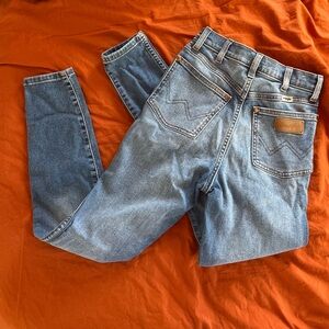 Wrangler Light Blue Denim with Tan Patch